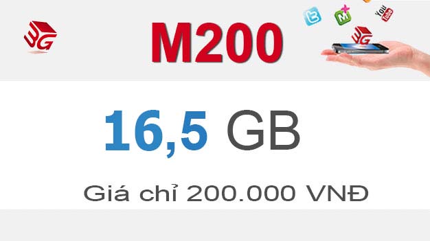 Đăng ký gói M200 Mobifone có ngay 16,5GB giá 200.000đ