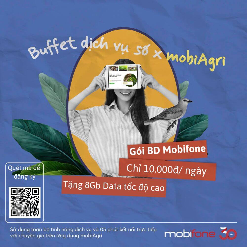 Gói BD Mobifone - chỉ 10K có ngay 8Gb/ ngày, Miễn phí gọi thoại & MobiAgri