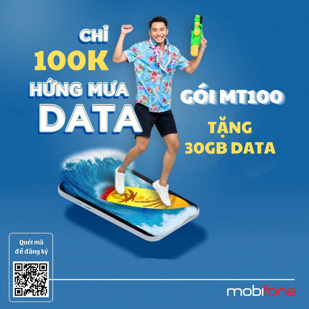 Gói MT100 Mobifone 100k tháng - cộng 30Gb Data (1Gb/ngày), Free Data MEET